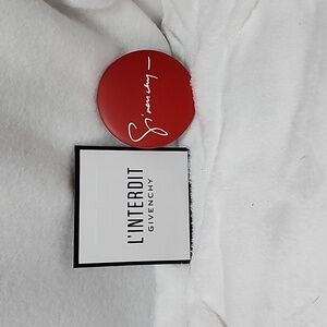 Givenchy Red Mirror Spell Out Pocket Mirror Travel BNIB